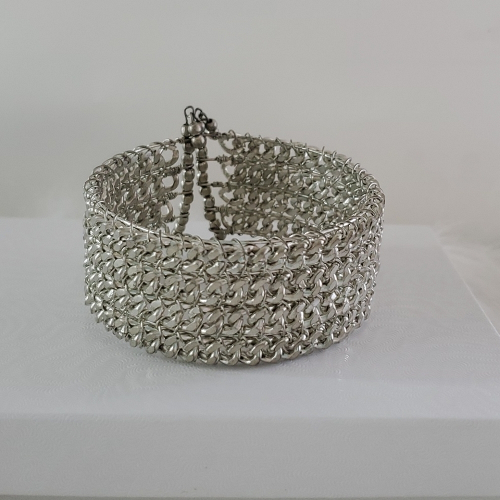 Sliver Hand made Cuff Bracelet